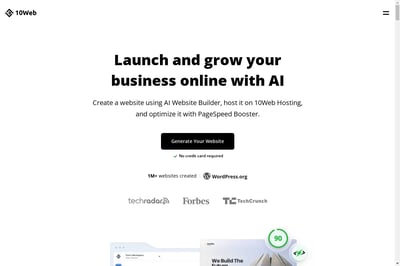 10Web AI 网站构建器 preview